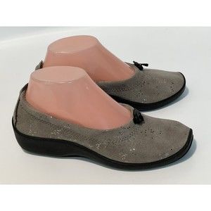 Arcopedico Flats Womens Size 37 EU Gray Silver Dots Casual Slip On Flats Loafer